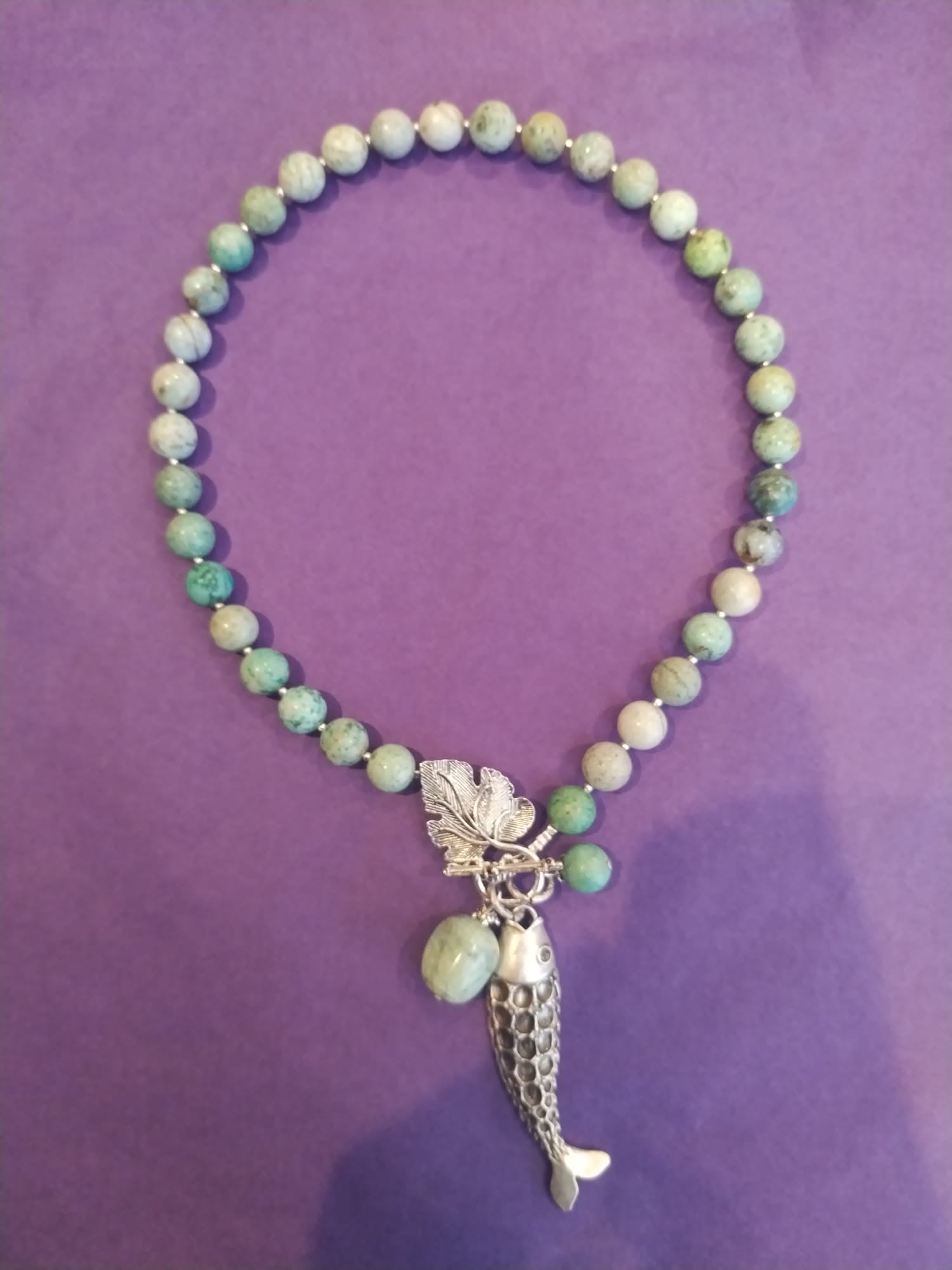 African Opal & Silver Fish