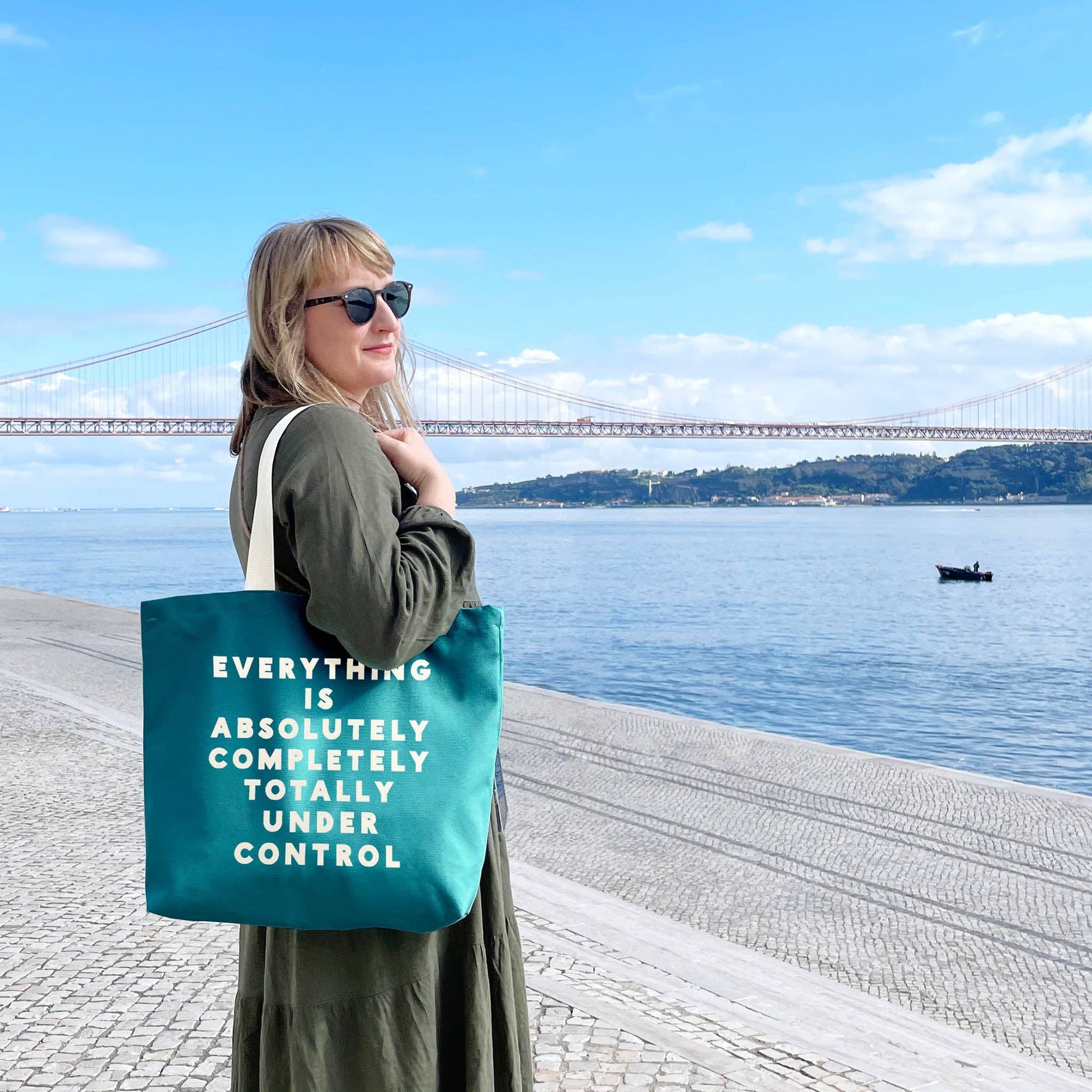 Everything is Under Control - Tropical Blue Canvas Tote Bag