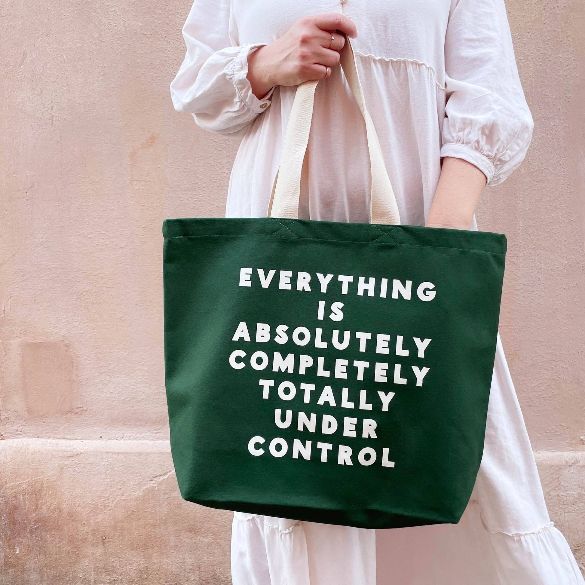 Everything is Under Control - Canvas Tote Bag: Olive Green