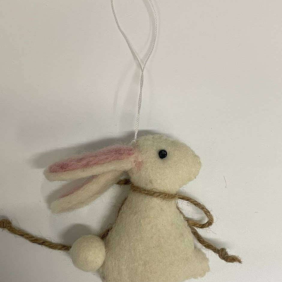 Handmade Felt Bunny Decoration