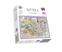 Jigsaw puzzle box featuring a map of Suffolk by Tom Butler on a white background