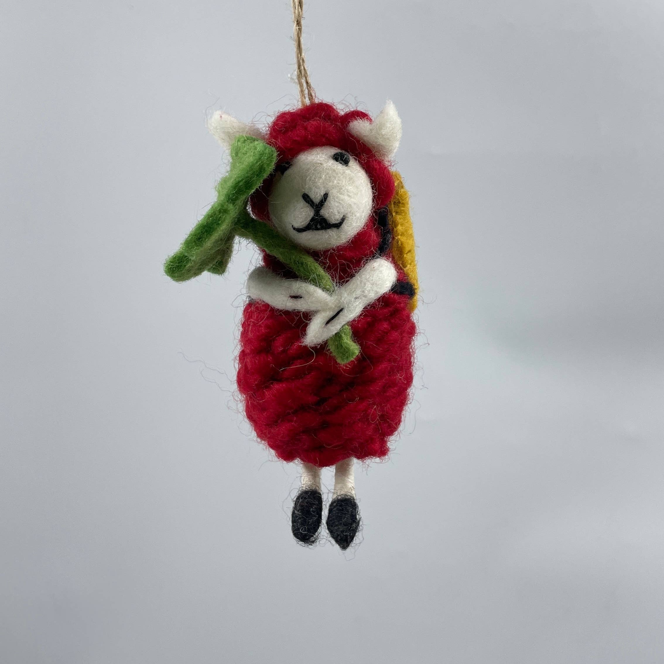 Felt Sheep With Flower Christmas  Decoration
