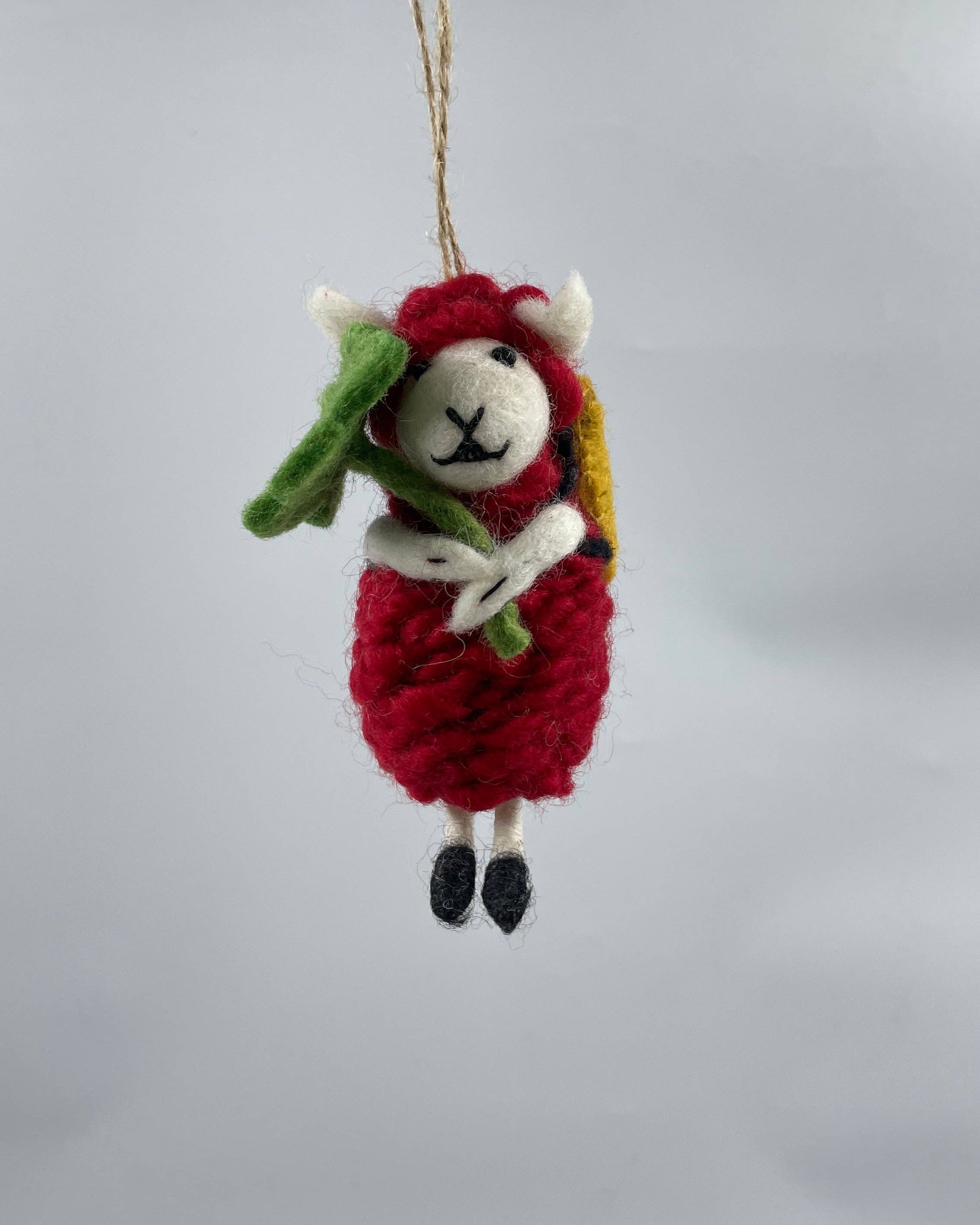 Felt Sheep With Flower Christmas  Decoration