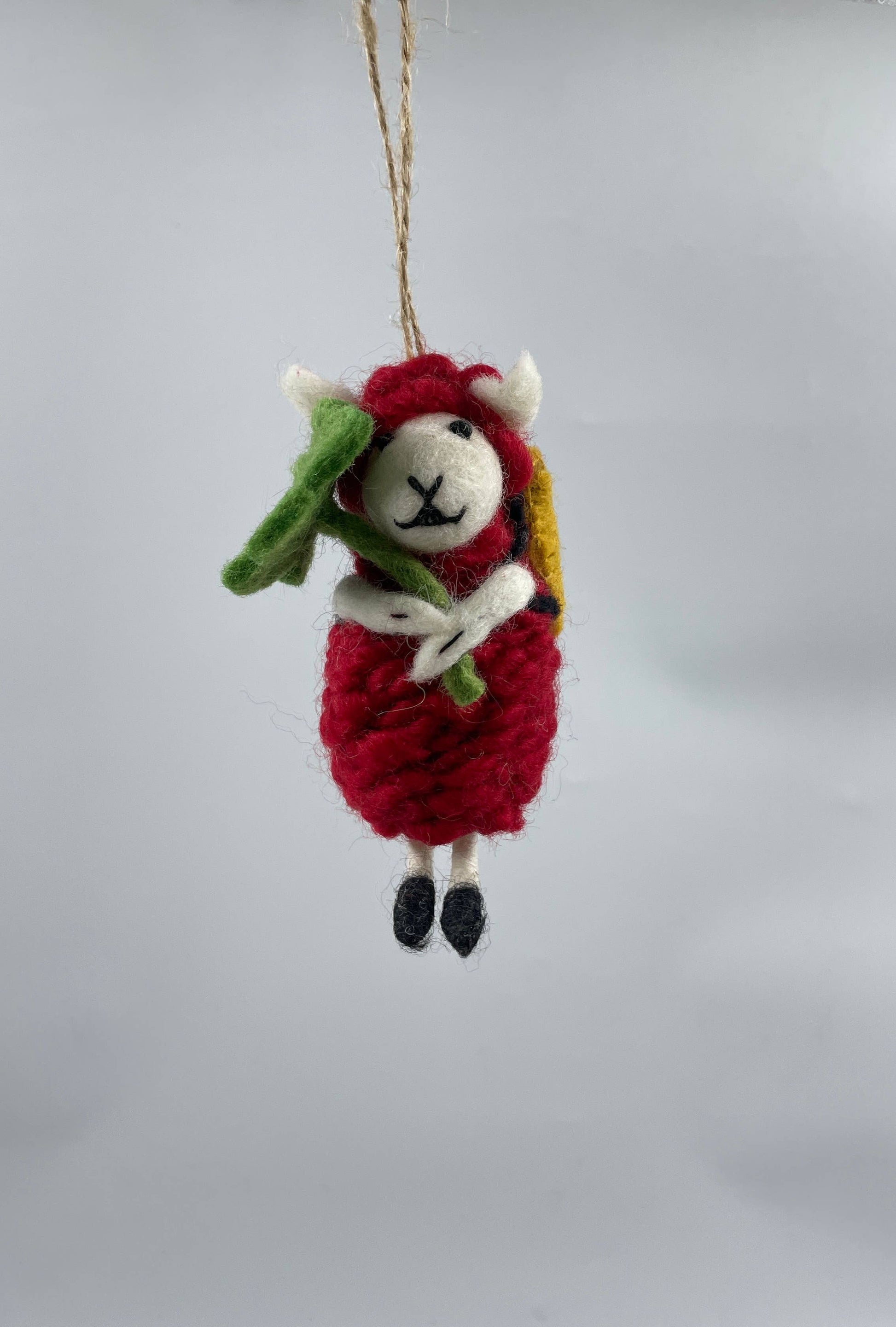 Felt Sheep With Flower Christmas  Decoration