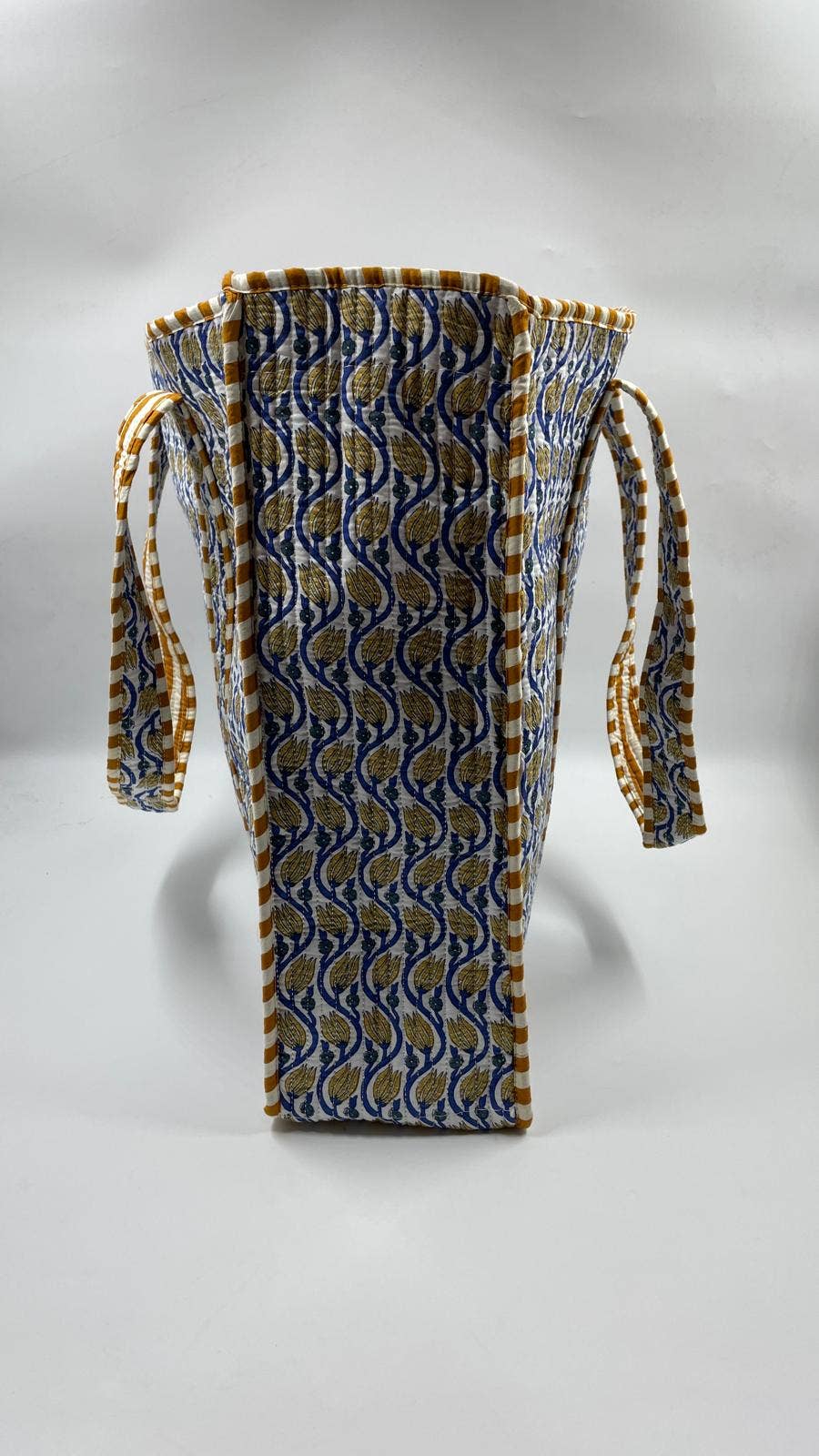 Gold & Blue Kantha Quilted Tote Bag
