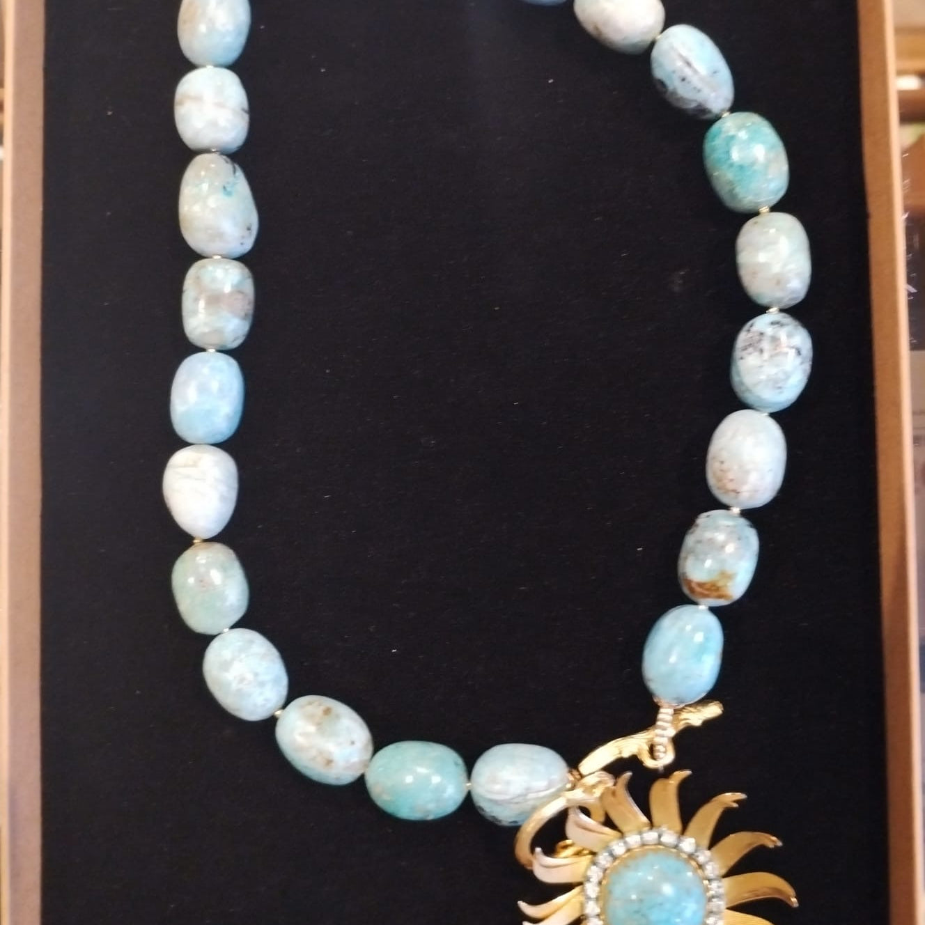 Opal Jasper Flower Necklace