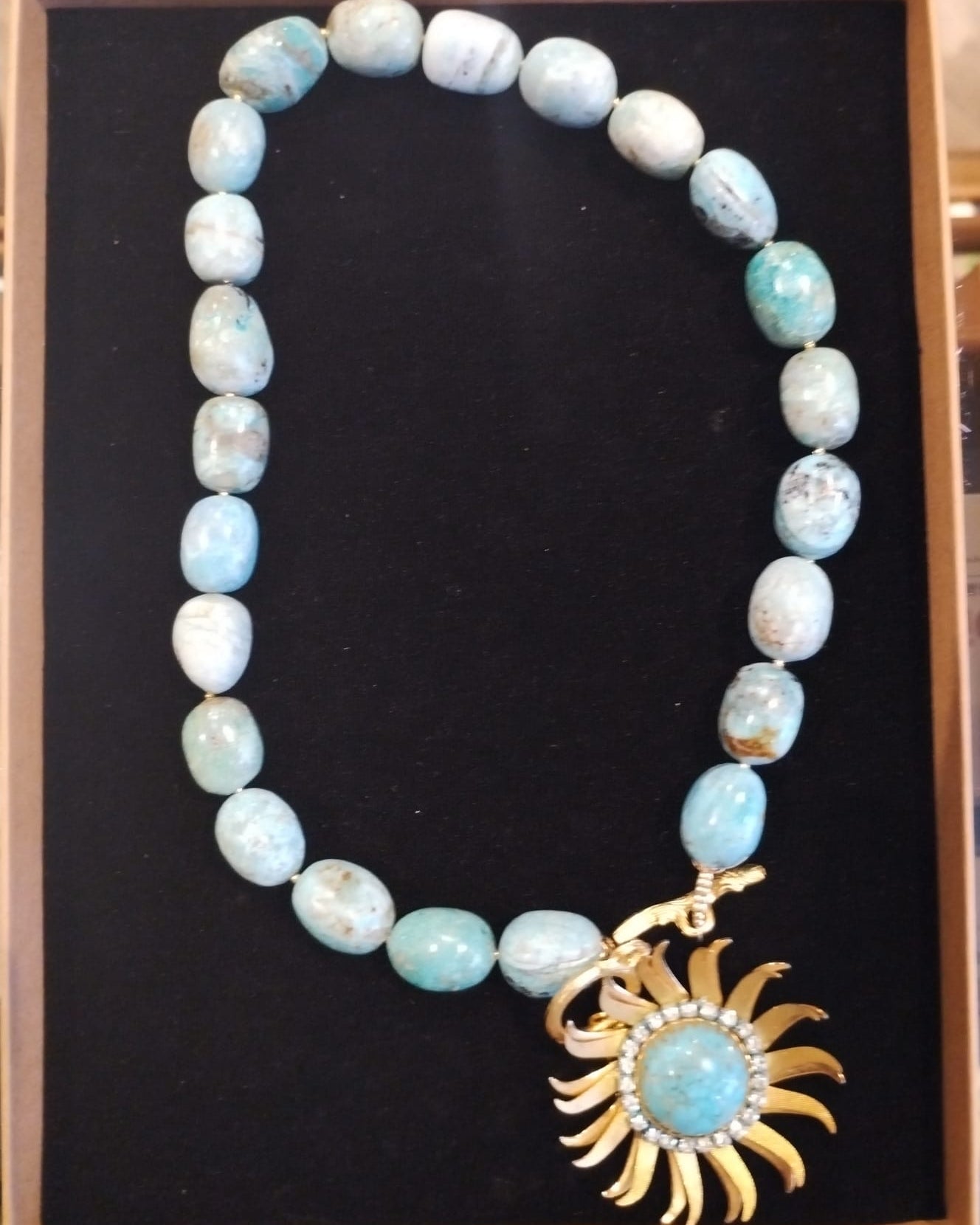 Opal Jasper Flower Necklace