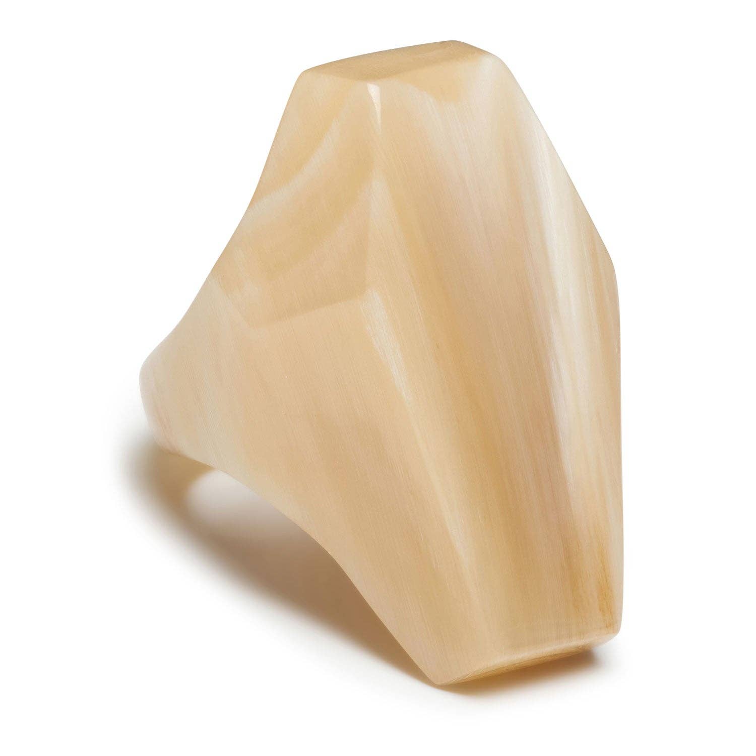 White abstract horn ring: Large