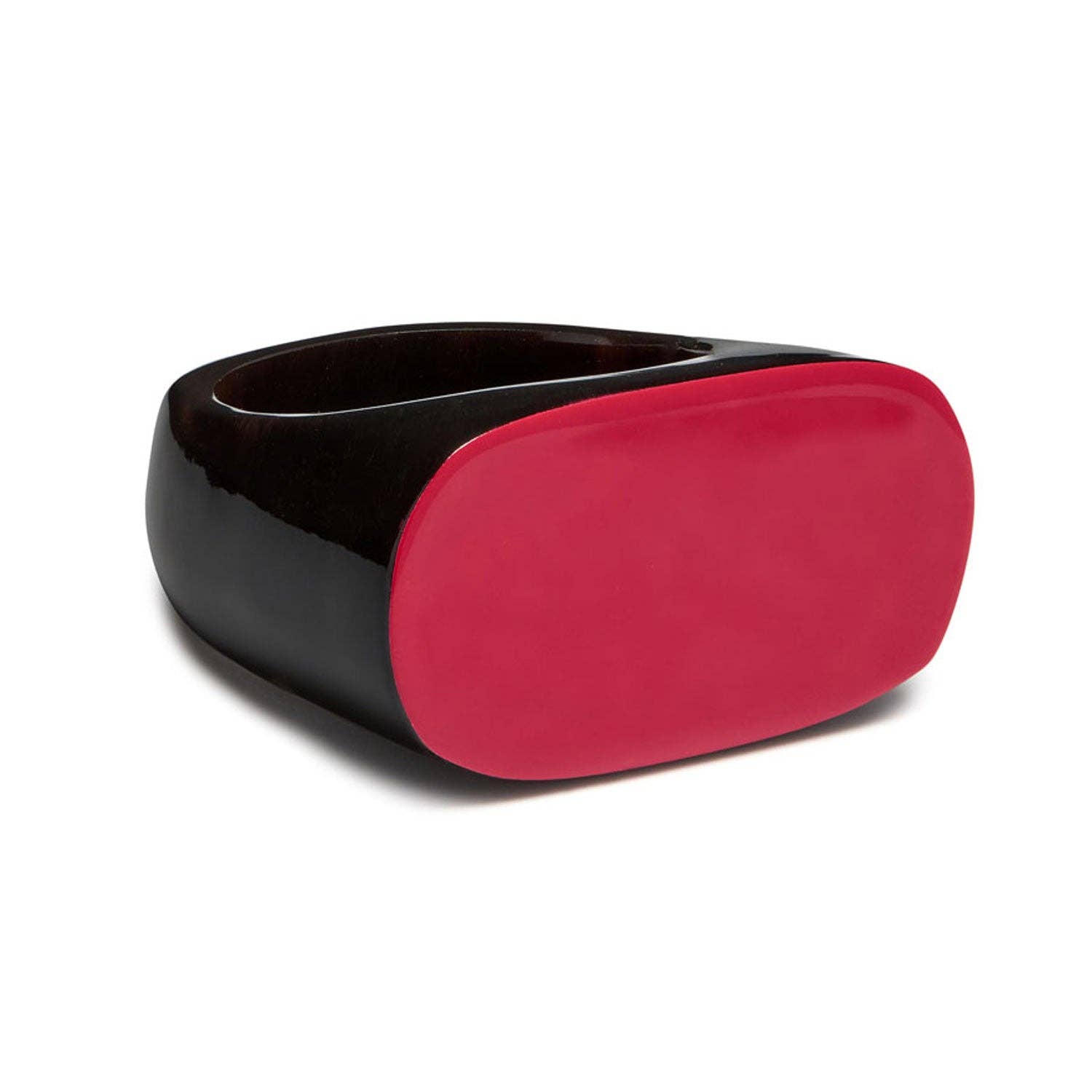 Oval Red horn ring: Medium