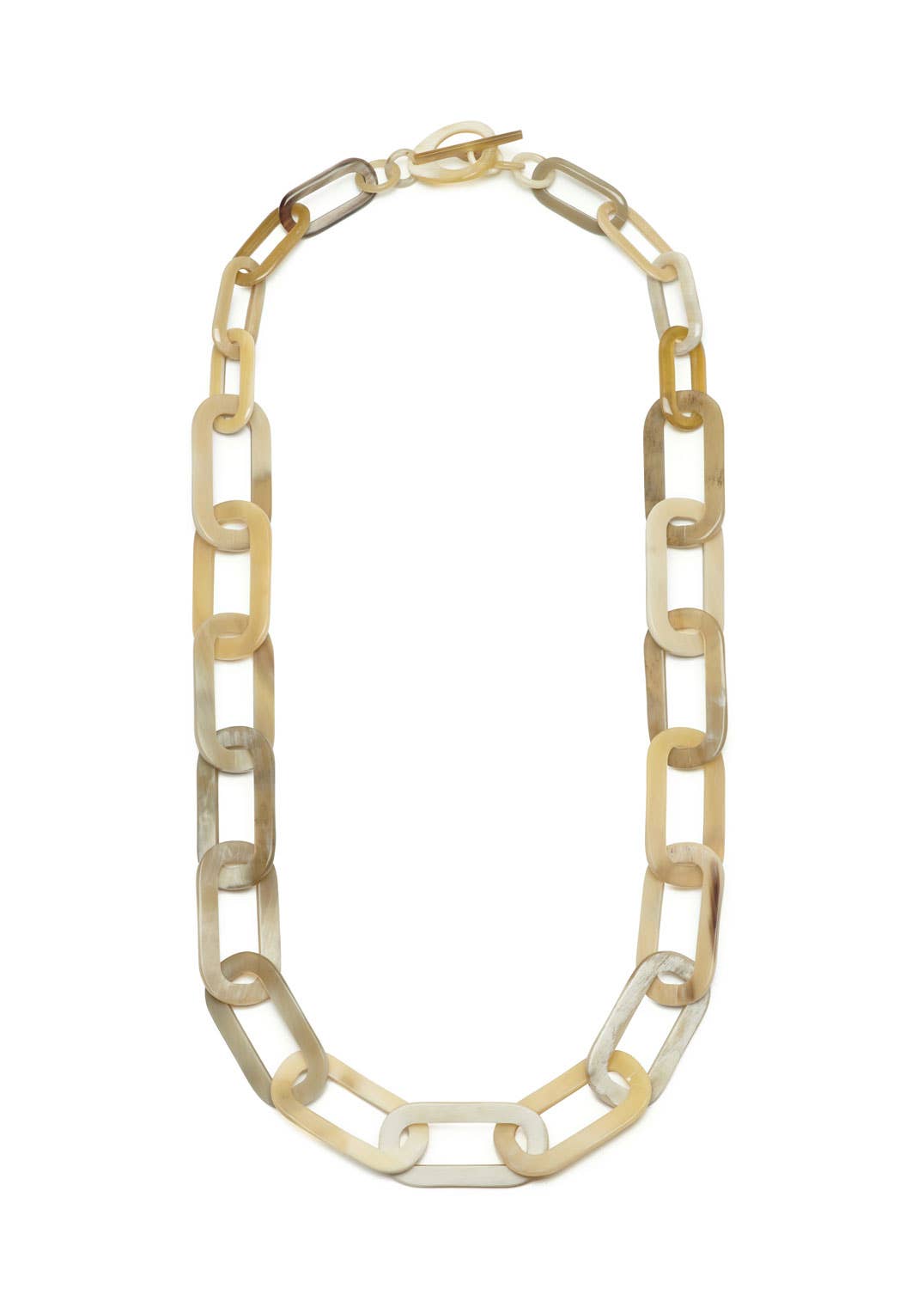 White long Link horn necklace