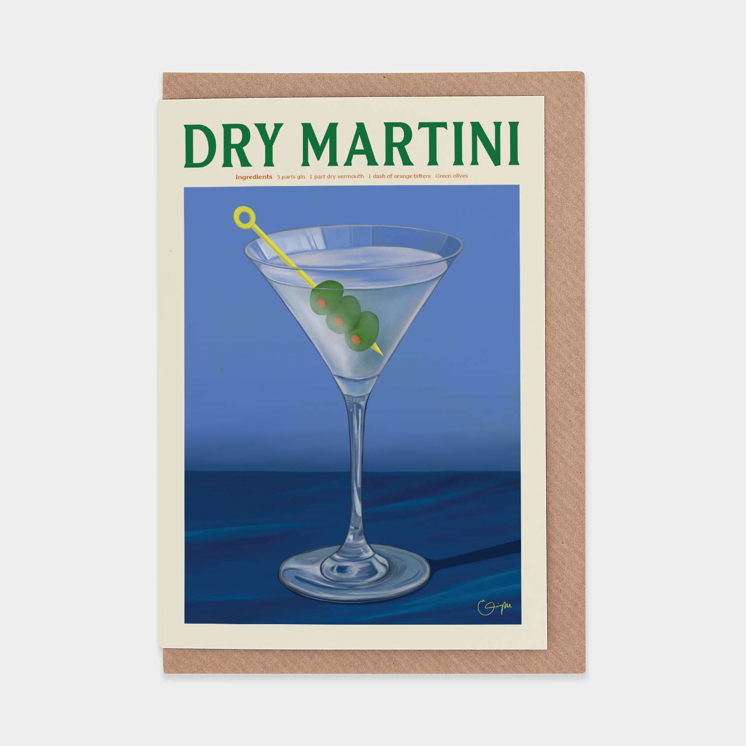 Dry Martini Greetings Card