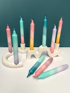 Sherbert Pink and Vintage Rose Pink Dip Dyed Dinner Candles