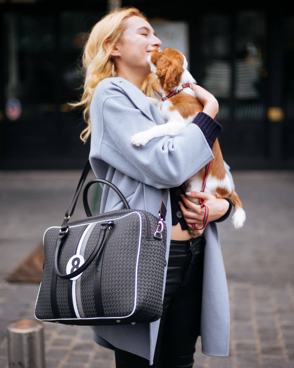 No 8 'Williams"   Grey Canvas & Leather Computer Bag