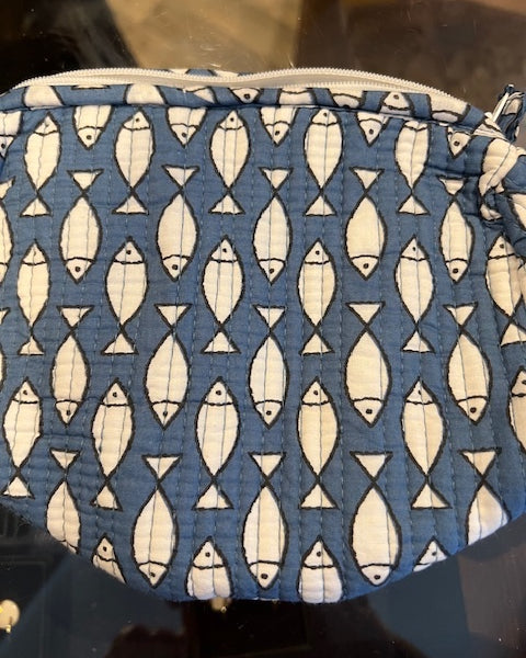 Wash Bag - Medium Blue Fish