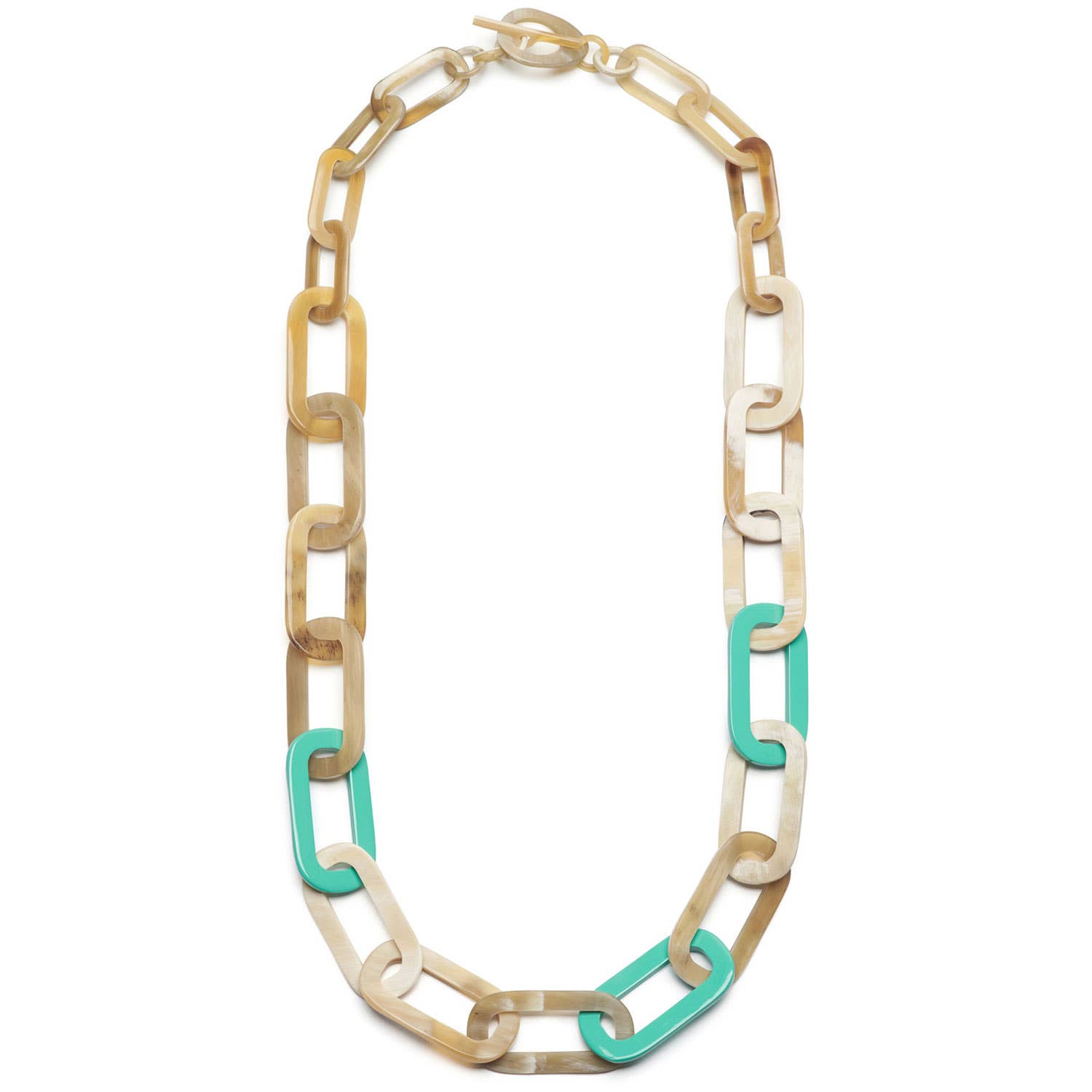 Aqua & white oval Link Necklace jewellery mothers day gift