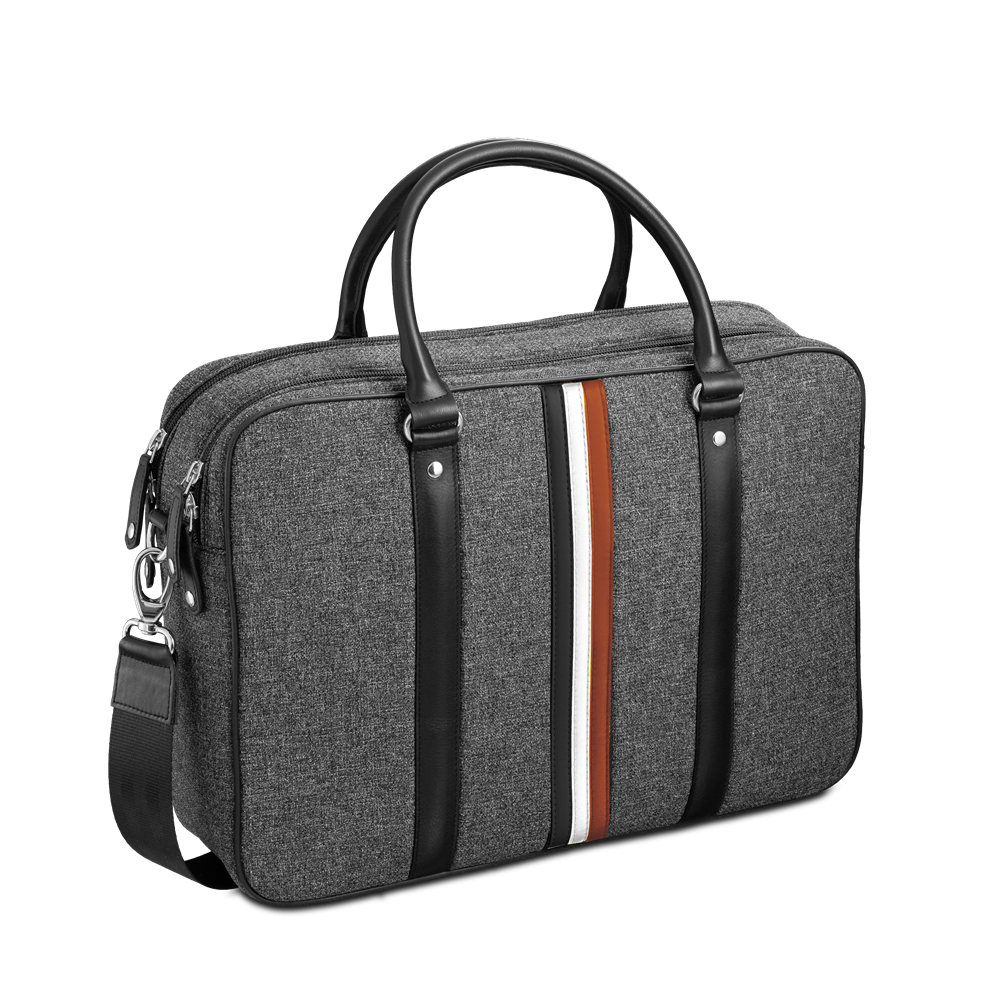 Williams Computer Bag in Grey Leather