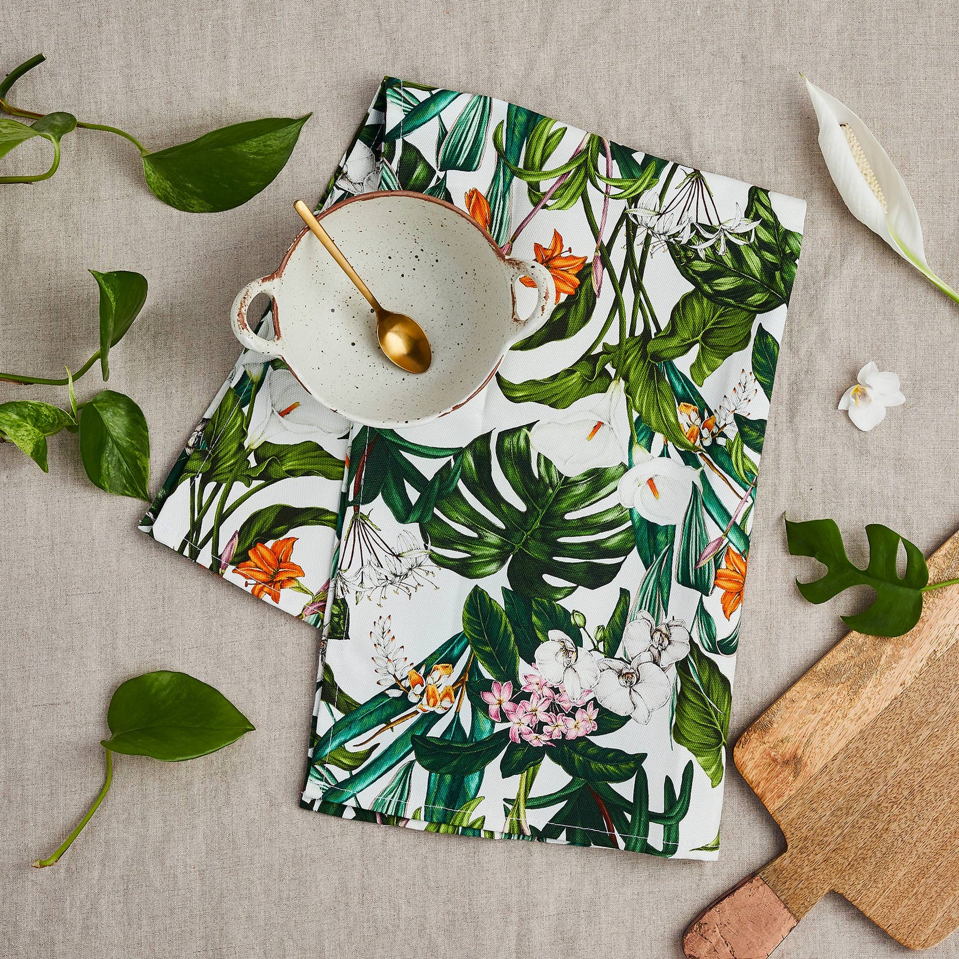 Palm House Tropics - Tea Towel - Ivory