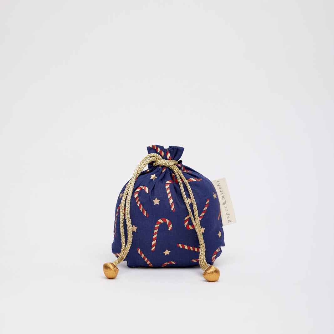 Small Reusable Fabric Gift Bags Double Drawstring