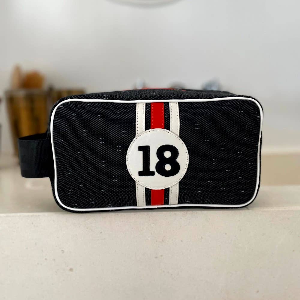 18 Original toiletry bag for man in canvas and coloured leather