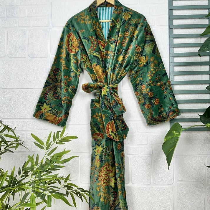 Emerald Green Luxury Velvet Robe