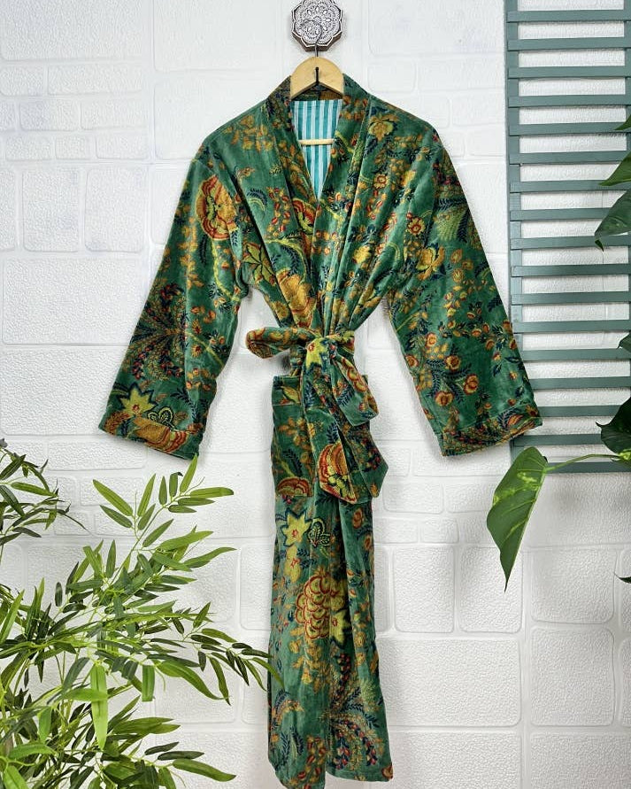 Emerald Green Luxury Velvet Robe