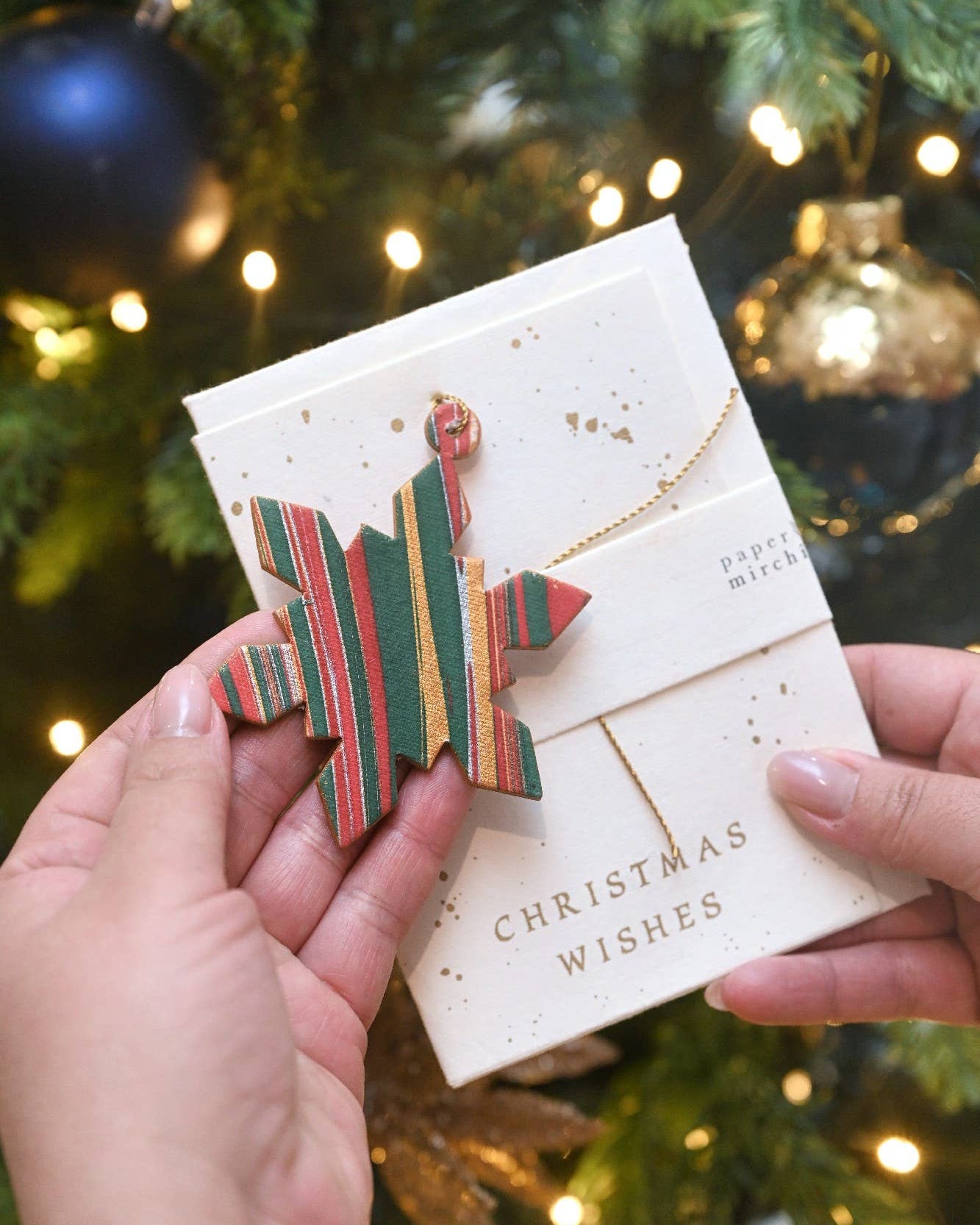 Snowflake - Keepsake Marble Ornament Greeting Card