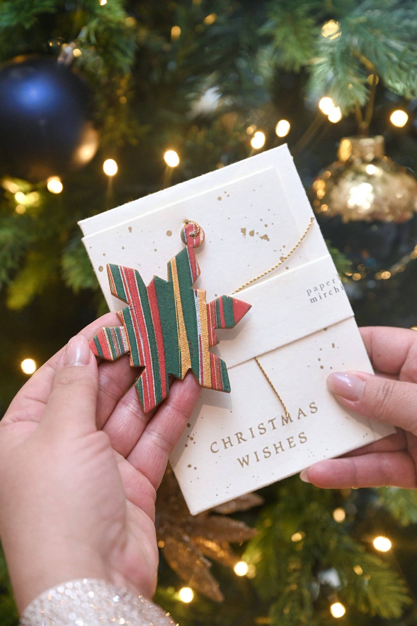 Snowflake - Keepsake Marble Ornament Greeting Card