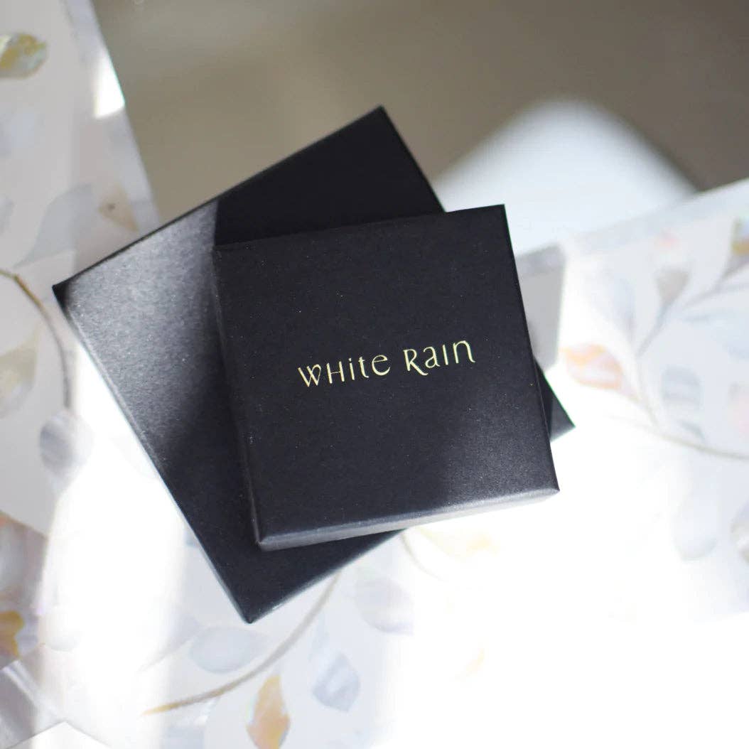 White Heart Ceramic Charm With Hoops: Gold