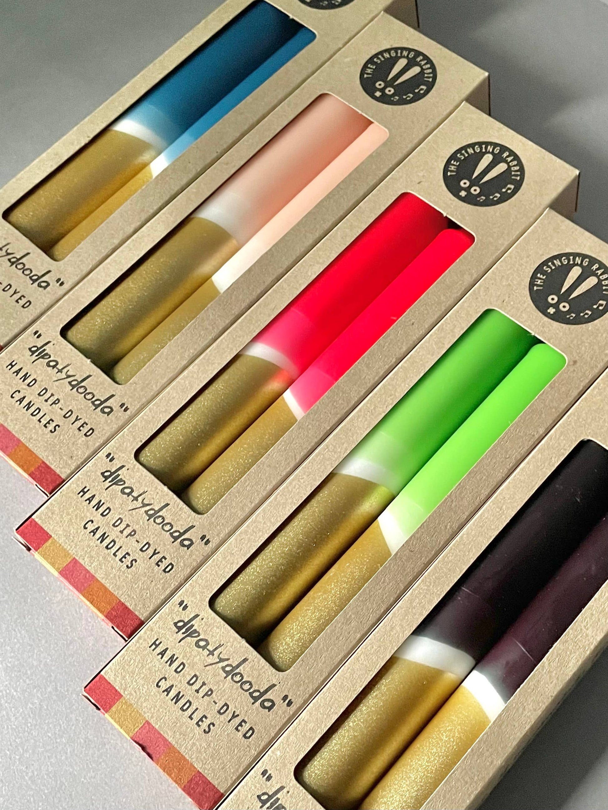 Blush Pink & Gold Dip Dyed Dinner Candles x 2