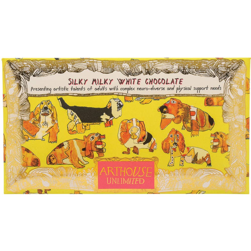 Dogs, Silky Milky White Bar Chocolate with Madagascan Vanilla