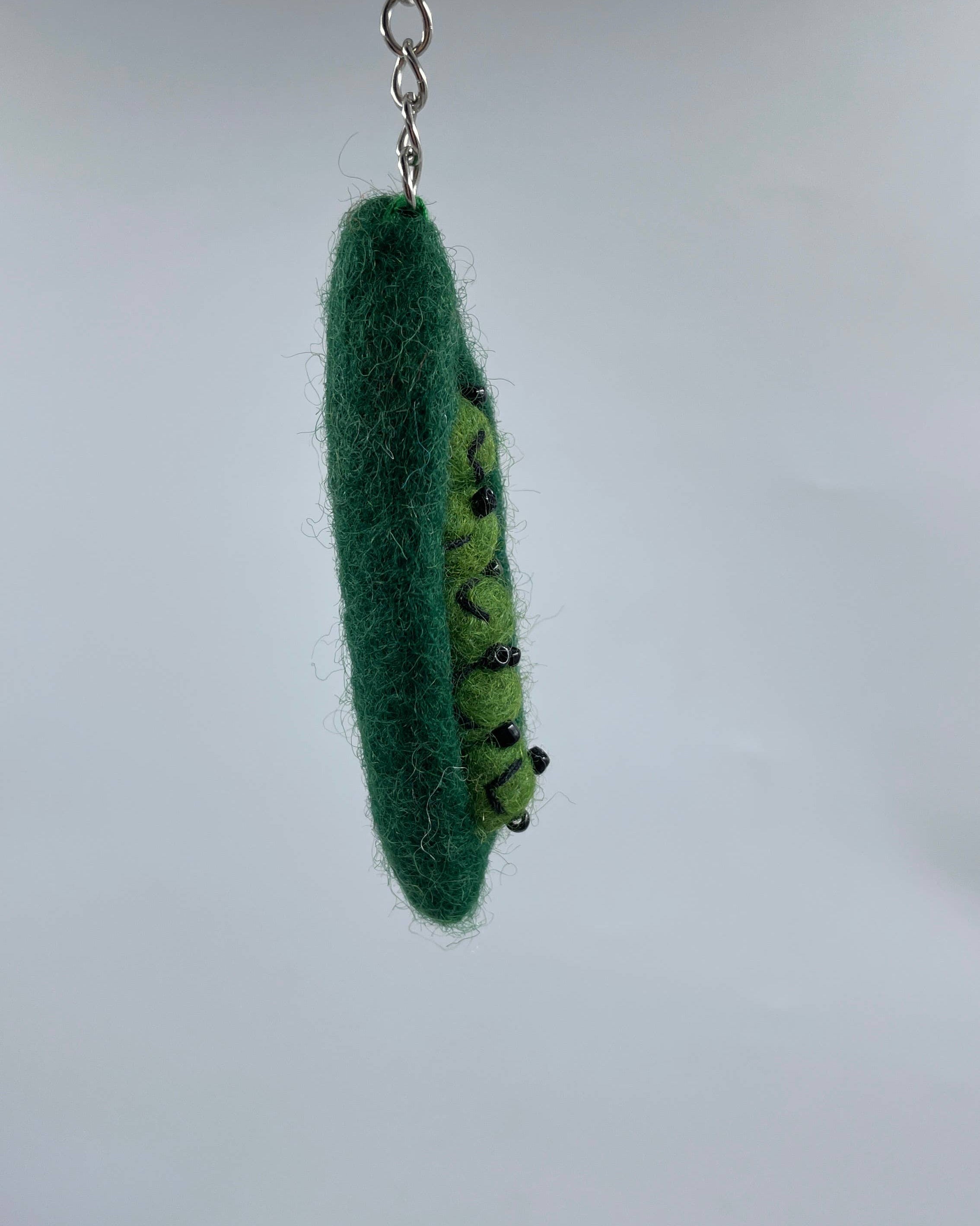 Pea Pod Keyring - Hand made from felt
