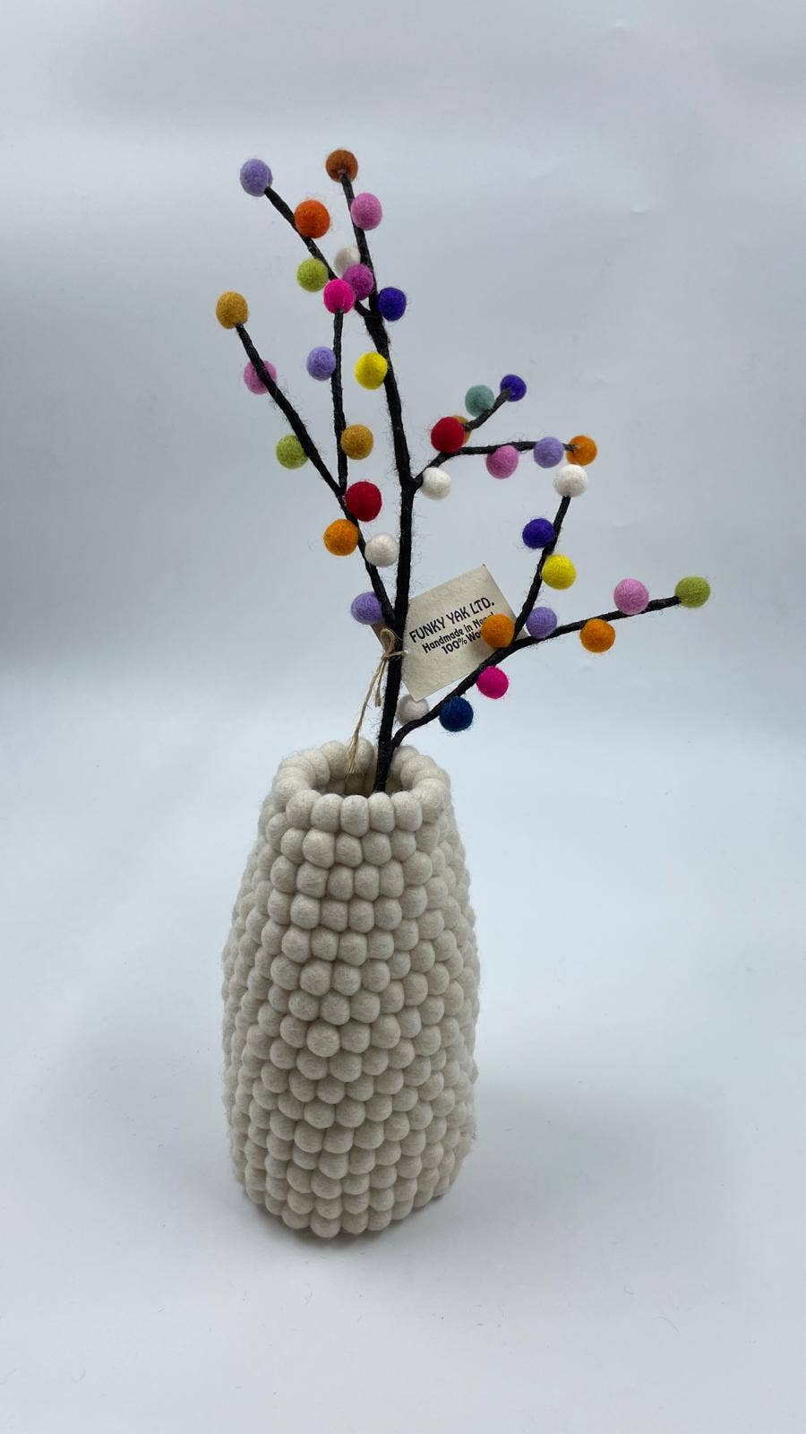 Handmade Multicolor  pom pom Japanese cherry Felted Flower