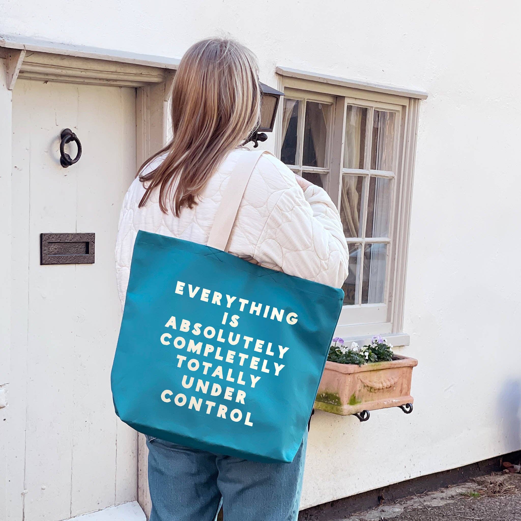 Everything is Under Control - Tropical Blue Canvas Tote Bag
