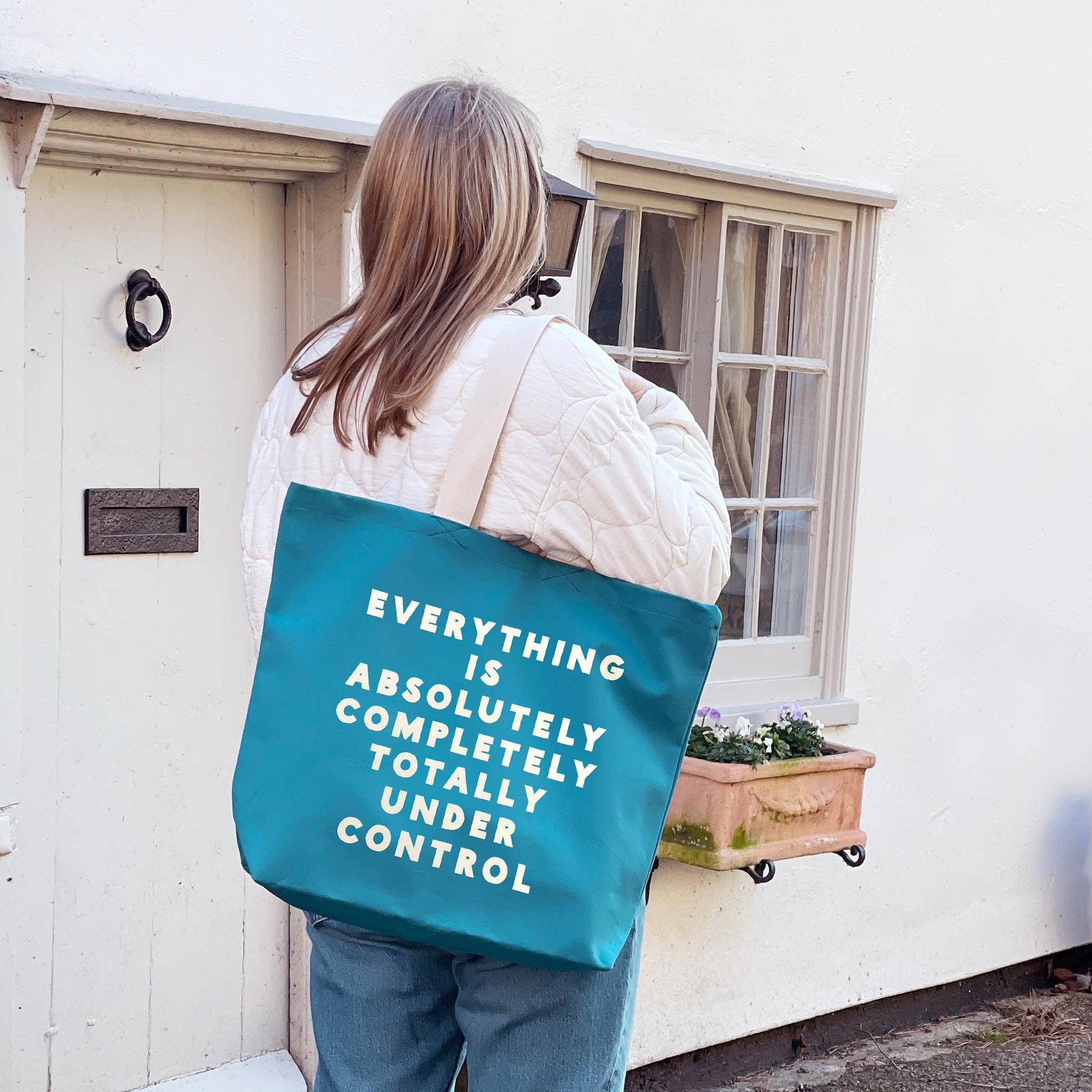 Everything is Under Control - Tropical Blue Canvas Tote Bag