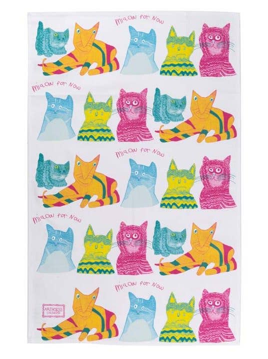 Miaow for Now, 100% Organic Cotton Tea Towel