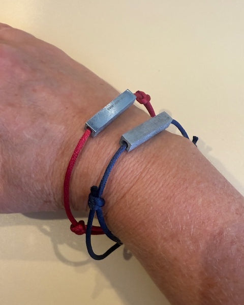 Ress - Blue Cord Bracelet With Metal From An F1 Car