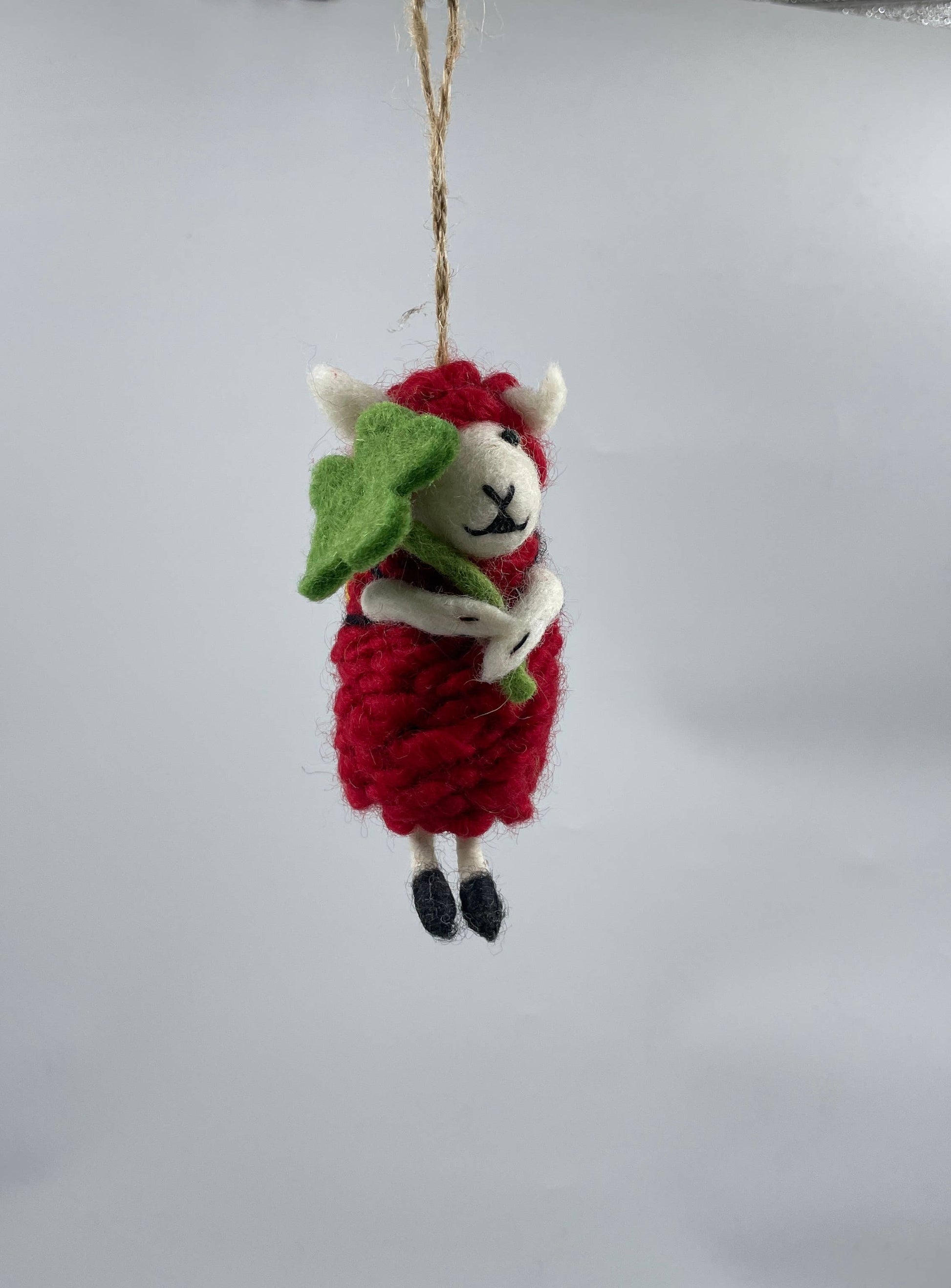 Felt Sheep With Flower Christmas  Decoration