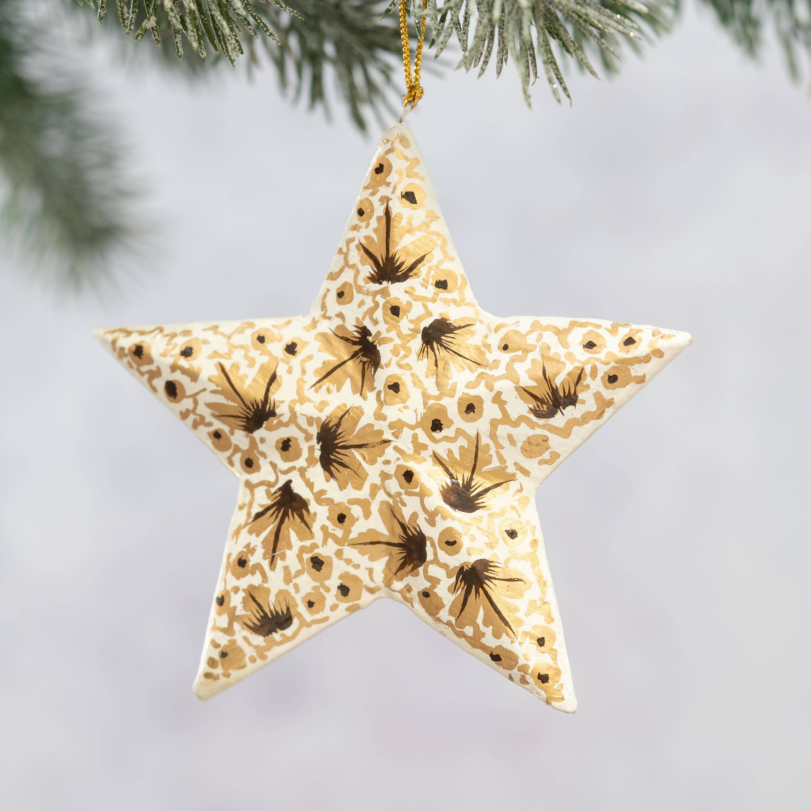 White Gold Leaf 3D Hanging Star