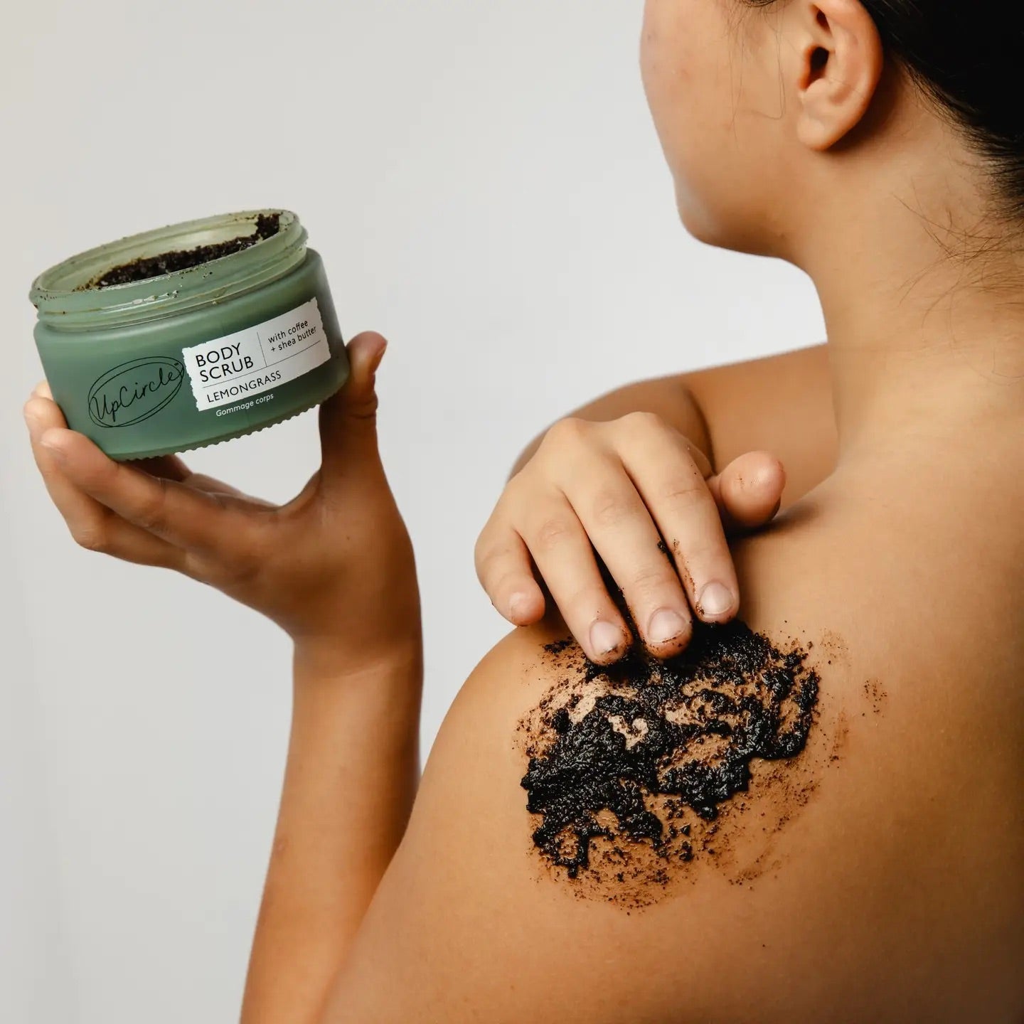 Vegan Eco Lemongrass Body Scrub with Coffee + Shea Butter