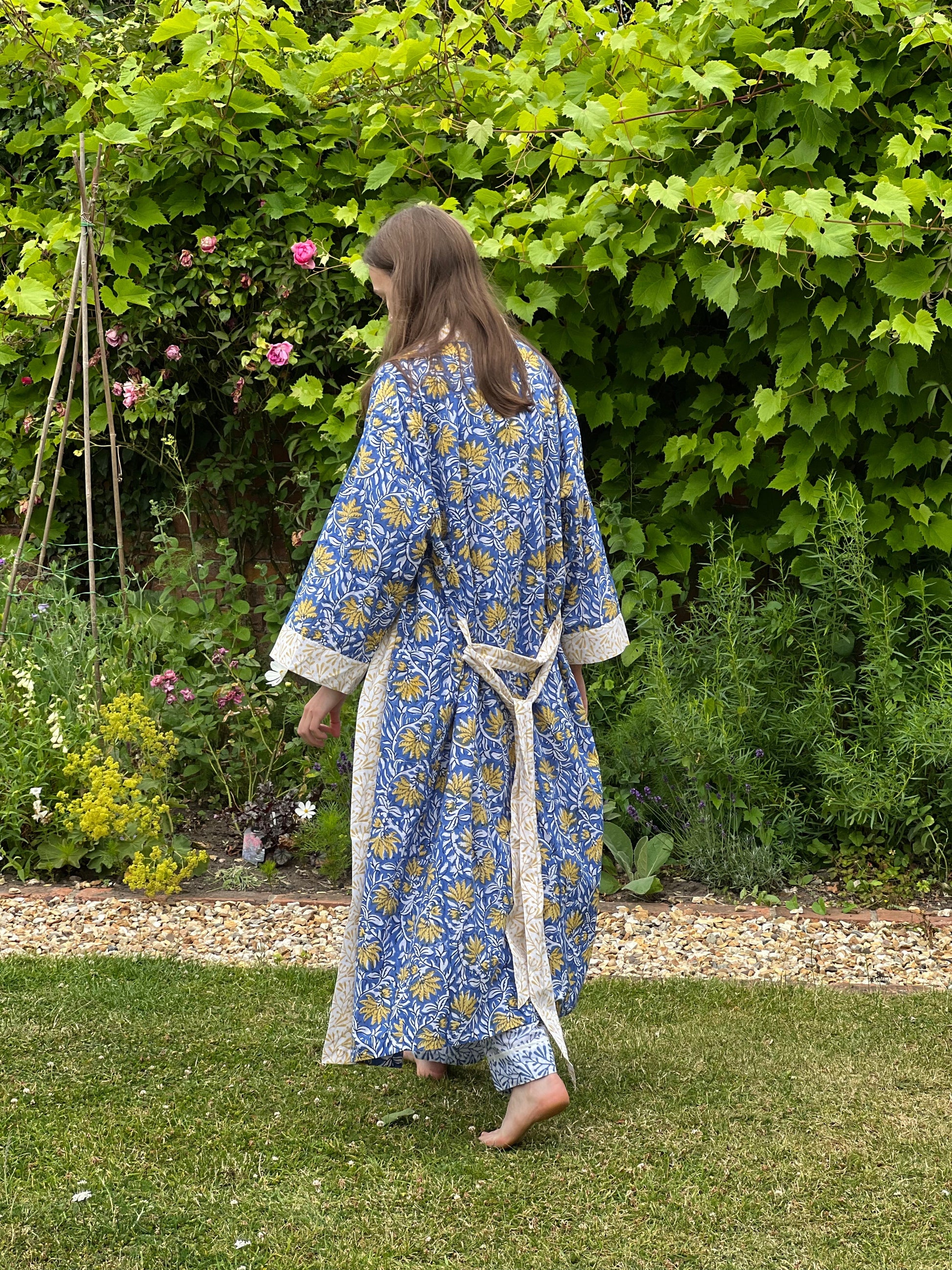 Jaipur Kimono - Yellow & Blue