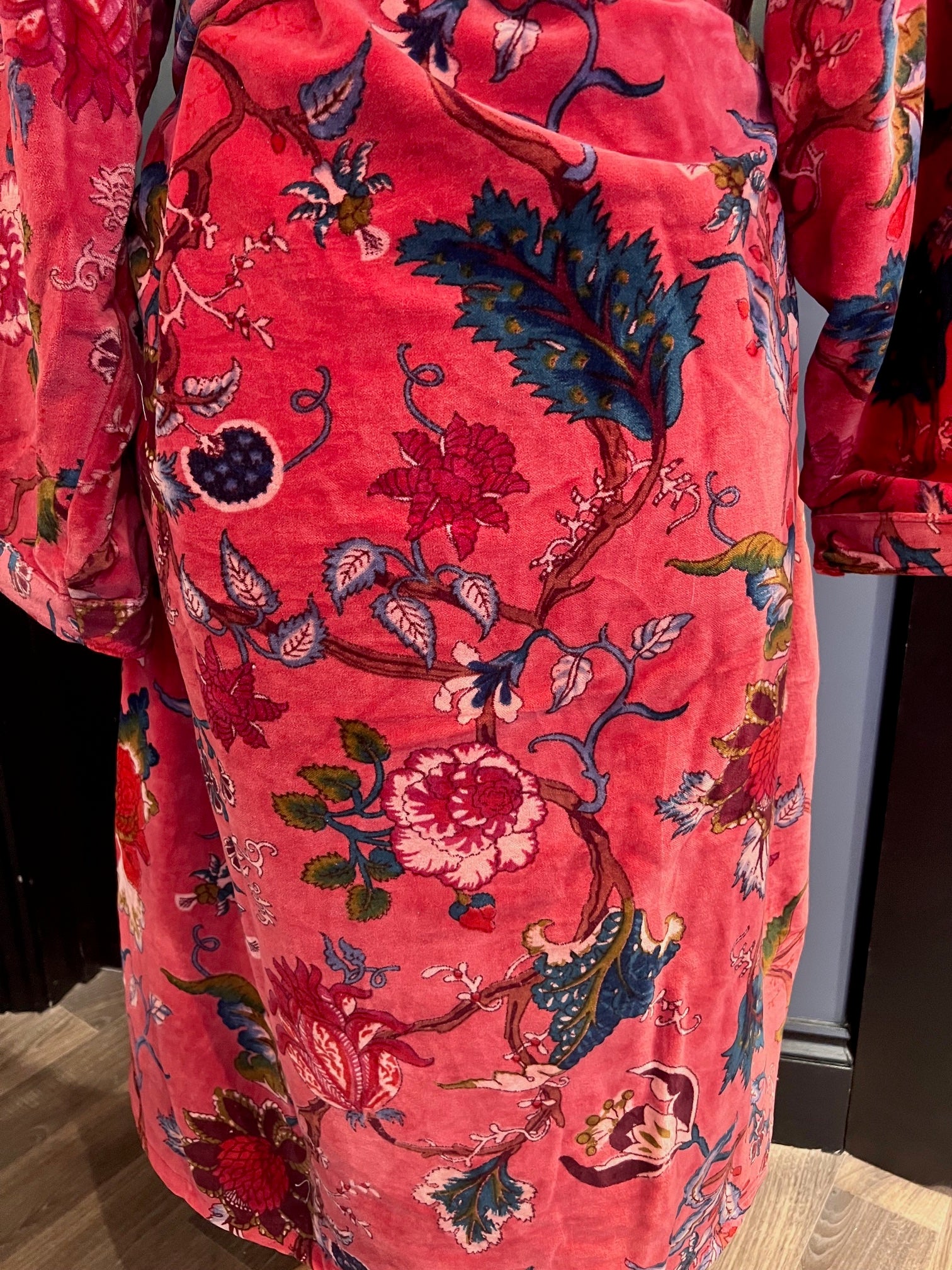 Rose Pink Botanical Velvet Robe