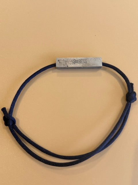 Ress - Blue Cord Bracelet With Metal From An F1 Car