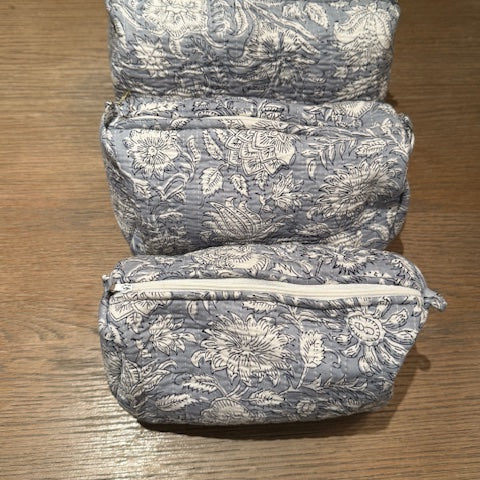 Grey Botanical set of 3 wash bags