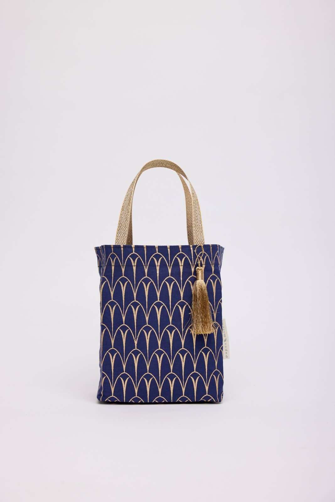 Large Navy Deco Reusable Fabric Gift Bags Tote Style  H30cm x W34cm x D10cm