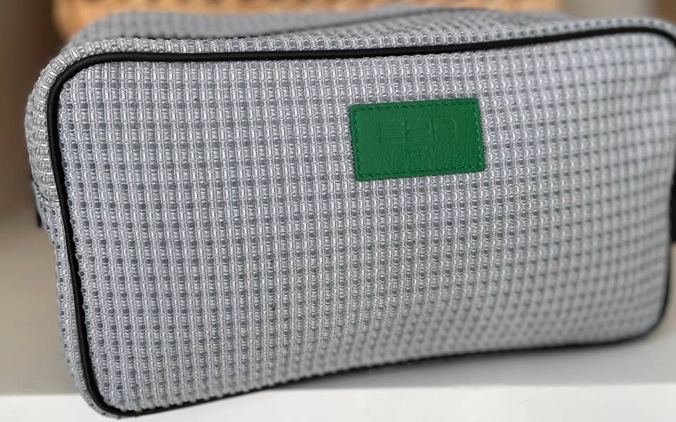 19 Men toiletry bag in upcycled canvas and leather man gift