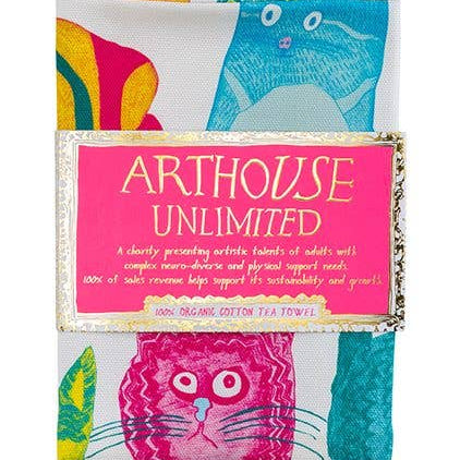 Miaow for Now, 100% Organic Cotton Tea Towel