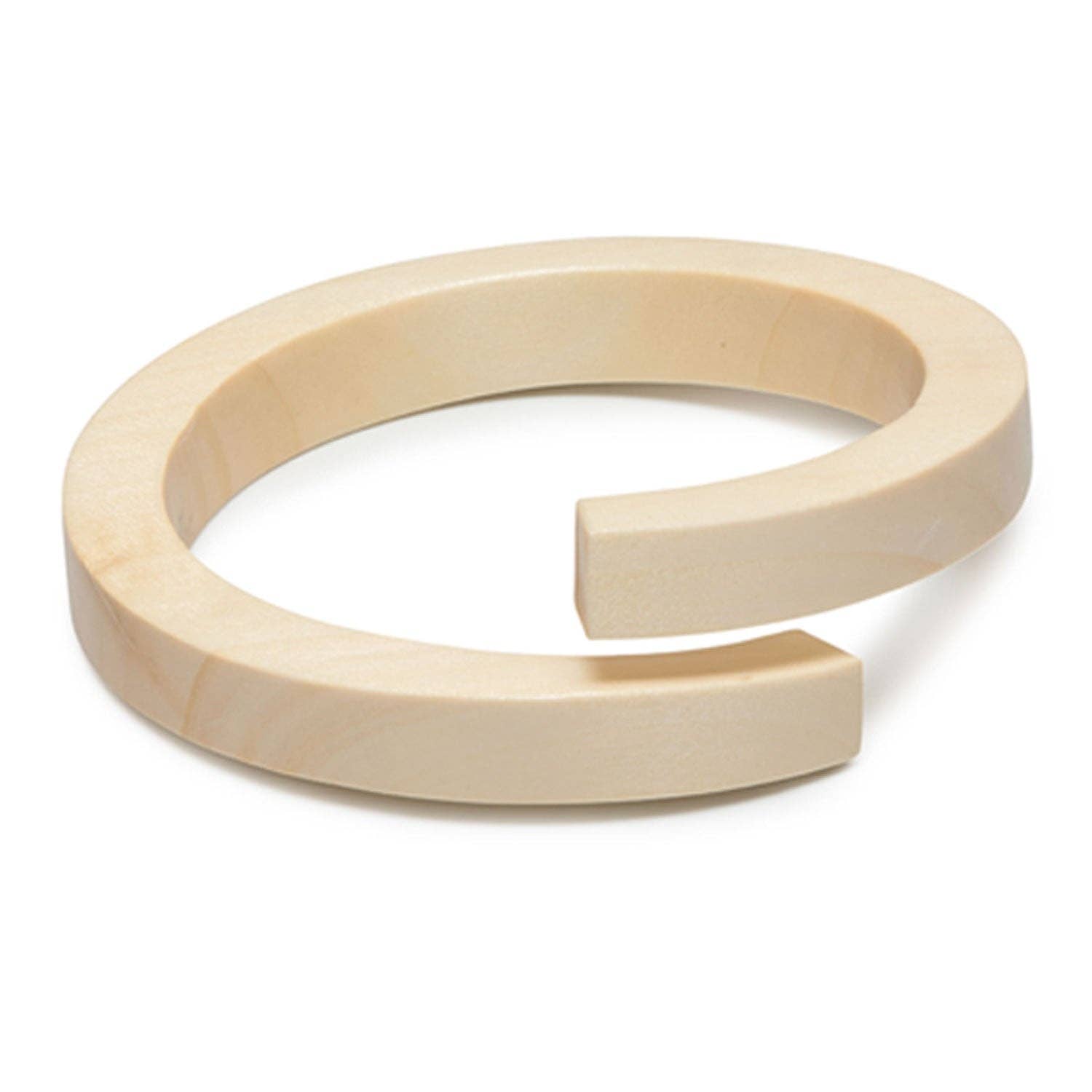 White wood wrap over bangle: L