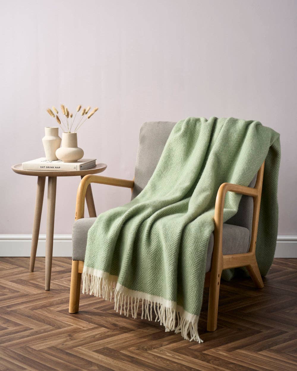 Clifton Herringbone Blanket: Birdcage: Large 130x200cm