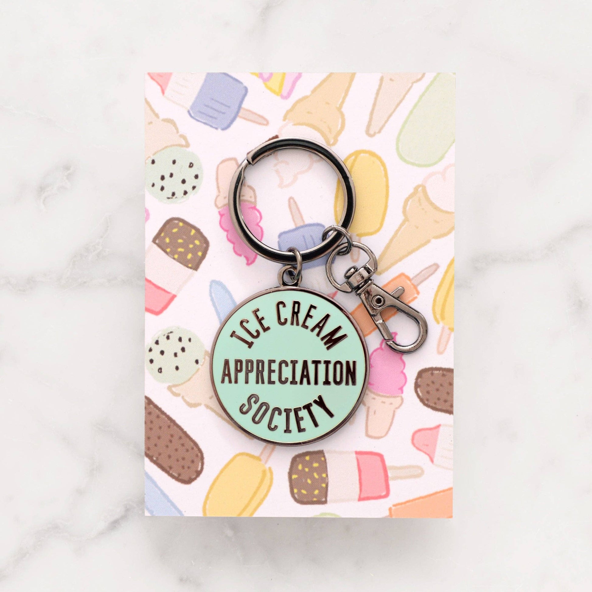 Ice Cream Appreciation Society - Enamel Keyring