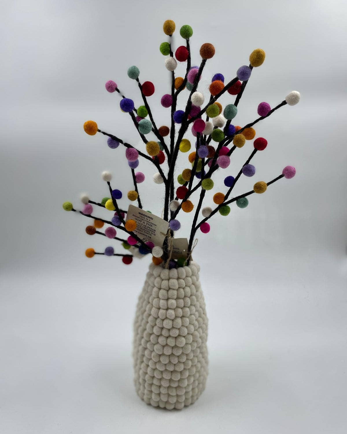 Handmade Multicolor  pom pom Japanese cherry Felted Flower